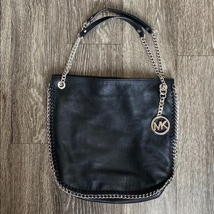 Black Michael Kors Shoulder Bag with Silver Chain